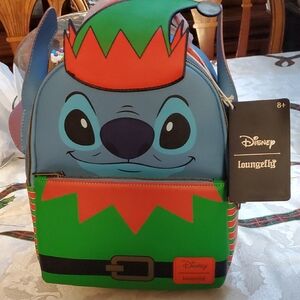 Loungefly Disney Stitch Elf Backpack - Blue, Green, Red